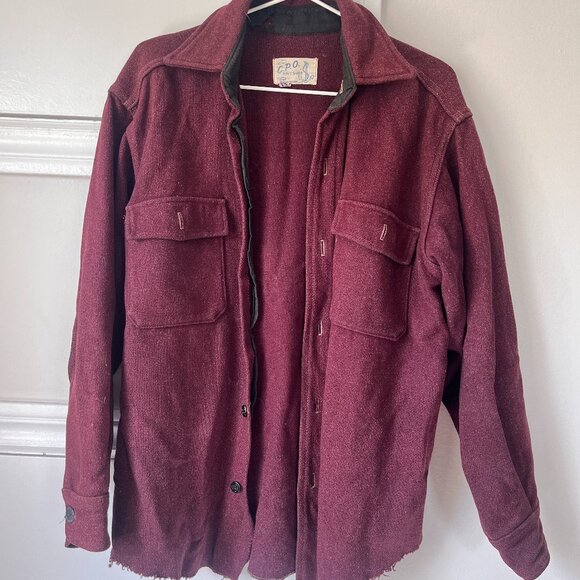Vintage Burgundy Wool Shacket - Picture 1 of 3